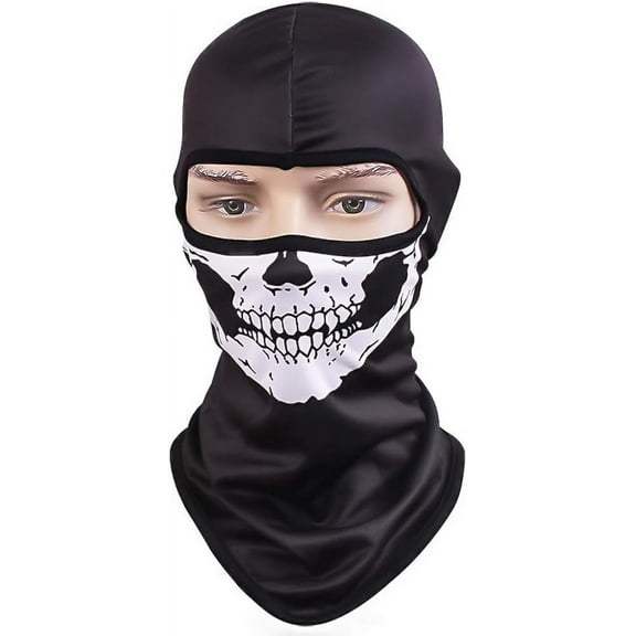 TClian Skull Mask Balaclava Ghost Skeleton Bandana Motorcycle Full Face Mask Military Tactical Airsoft Masks Halloween Mask (Skull-01)