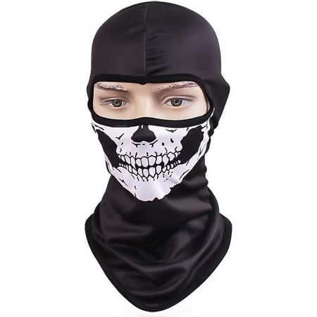 TClian Skull Mask Balaclava Ghost Skeleton Bandana Motorcycle Full Face Mask Military Tactical Airsoft Masks Halloween Mask (Skull-01)