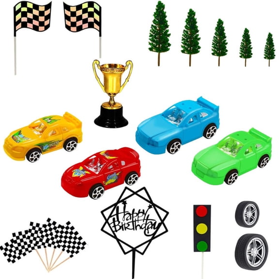 Racing Car Cake Toppers 38 Pcs, Birthday Party Decorations Set, Themed Celebration Supplies for Racing Enthusiasts and Events