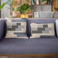 thumbnail image 3 of Plutus Brands Blue Plutus Blocks Stripe Luxury Throw Pillow 20 in x 30in, Double Sided 20" x 30" Queen, 3 of 9