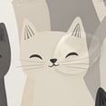 thumbnail image 4 of Yayeee Shower Curtain with Hooks 72"x72" Waterproof Fabric Bathroom Hanging Decor, Beige Cute Cats, 4 of 5