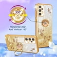 thumbnail image 3 of (3in1 for Samsung Galaxy A53 5G Phone Case Glitter Sparkly for Women Girls Sparkle Girly Bling Shiny Cover Cute Flowers Floral Design with Ring Pretty Gold Cases for Samsung A53 5G 6.5'', 3 of 12