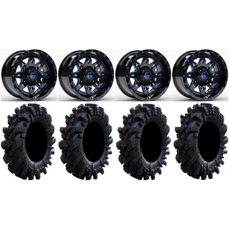 Fuel Lethal Blue 14 Wheels 26.5 Intimidator Tires Kawasaki Mule Pro FXT