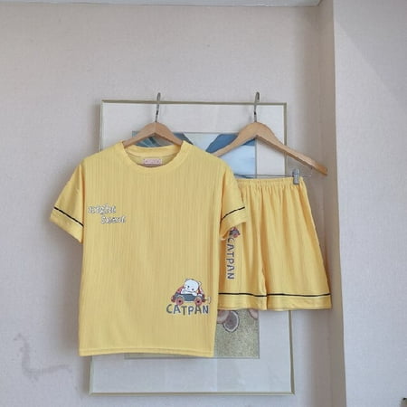 

PIKADINGNIS Girl Sleepwear Set Cute Cartoon Summer Women Pajamas Set Pijama Short Women Pyjamas Suit Female Home Clothing Nightwear