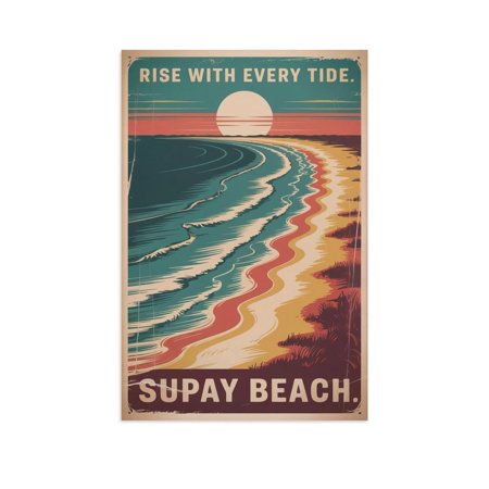 Inspirational Supay Beach Poster Retro Motivational Vintage Travel Wall Art for Classroom Cultural Center Workspace Canvas Poster