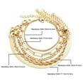 thumbnail image 5 of ZHXXCUM 5PcsSet Fashion Thick Chain Link Bracelets Set For Women Gold Color, 5 of 8