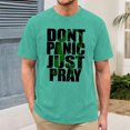thumbnail image 4 of Ankishi Christian T Shirts for Men Don't Panic Just Pray Oversized Short Sleeve Washed Trendy Crewneck Tee Shirts for Leisure, 4 of 7