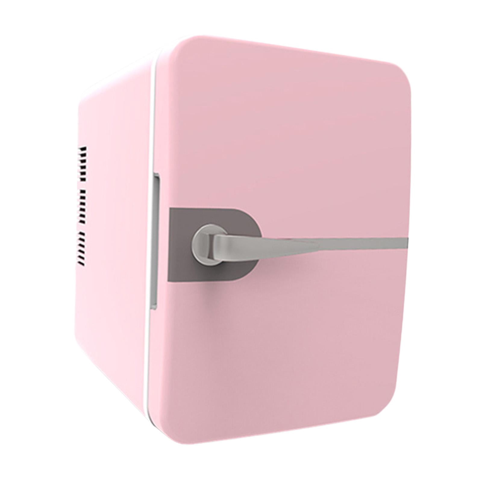 Fiocias 4L Mini Fridge Beverage Refrigerator Adjustable Temperature Valentines Day Gifts Pink