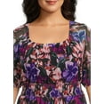 thumbnail image 4 of Terra & Sky Women's Plus Size Smocked Mesh Dress, 4 of 5