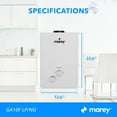 thumbnail image 3 of Marey GA10FNG 2.64 GPM, 68240 BTUs Natural Gas Flow activated Tankless Water Heater, 3 of 9