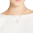 thumbnail image 4 of Elegant X Cross White Mother of Pearl Inlay Sterling Silver Necklace, 4 of 6
