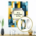 thumbnail image 3 of Designart "Harmony In Yellow And Blue Geometric Blocks" Geometric Mirror Wall Decor - Modern Green Geometric Hallway Wall Mirror Art - 32" x 24" Inch, 3 of 5