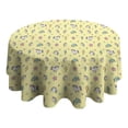 thumbnail image 4 of Yellow Cartoon Unicorn Star Lightning Pattern Round Tablecloth 60"x60",Wrinkle Wipeable Table Cloth for Kitchen Dining Room Picnic Patio Party, 4 of 6