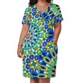 thumbnail image 2 of Vestido de fiesta de mosaico marroquí para mujer patrón marroquí azulejo árabe bolsillo suelto vestidos de ceremonia de verano, 2 of 6