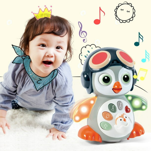 Apmemiss Penguin Musical Crawling Baby Toys with Light & Sound Infant Tummy Time Toys 3 4 5 6 7 8 9 10 11 12 18 Month Developmental Newborn Sensory Walking Moving Christmas Gift Easter Basket Stuffers