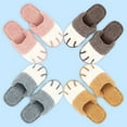thumbnail image 3 of Spencer Fuzzy Slippers for Women Men, Comfy House Slipper Outdoor Indoor Warm Plush Bedroom Shoes Cute Cat Paw Slip-On Slipper, 3 of 9