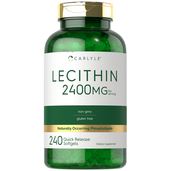 Lecithin Supplement | 2400mg | 240 Softgels | with Naturally-Occuring Phospholipid | by Carlyle
