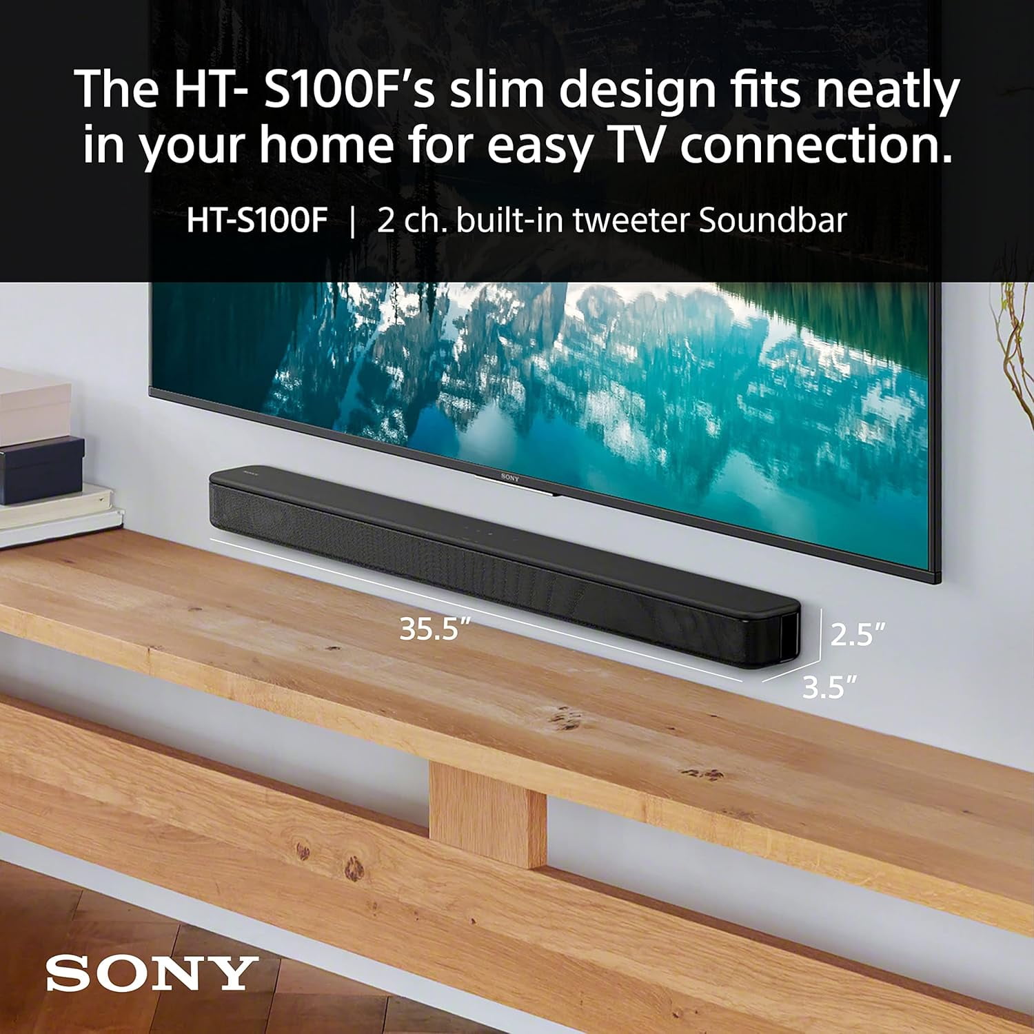 SONY HT-S100F 2.0 Soundbar with Bluetooth and Surround, Powerful