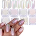 thumbnail image 6 of 6Boxes Mirror Pearl Nail Glitter Powder Laser Holographic Pink Magic Dust Aurora Powder Nail Pigment Tool Sparkle Effect Chrome Pigment for UV Gel Polish Dip Mirror Dust DIY Nail Decoration, 6 of 9