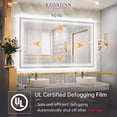 thumbnail image 5 of Keonjinn 60'' x 36'' LED Bathroom Mirror with Frontlit and Backlit, Stepless 3 Colors Temperature & Dimmable LED Wall Mirror,  Modern Rectangle Anti-fog Frameless LED Mirror, 5 of 7
