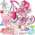 thumbnail image 1 of Set de cochecito Baby Doll YIYBM con muñeca de 12,5 pulgadas y accesorios, 1 of 6