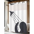 thumbnail image 2 of No Hook Shower Curtain with Snap-in Liner, Sloths Showering Waterproof Fabric Bathroom Curtains, Modern Abstract Art Funny Animals Bath Curtains & Mesh Top Window Stall 48"x72", 2 of 9