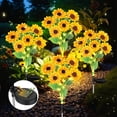 thumbnail image 2 of Goodea 6 Sunflower Lights Outdoor Garden Decor, Solar Flowers Lights Waterproof, Sunflowers Gifts for Mom Women Grandma Birthday, Decorative Stakes Lights for Landscape Yard Patio Lawn, 1 PACK, 2 of 6