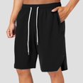 thumbnail image 2 of Men's Casual Shorts Loose Fit Comfortable Breathable Summer Fall Wear Easy Care Machine Wash Lightweight Durable Mens Shor Drawstring Elastic Waist Casual Beach Pants, 2 of 9