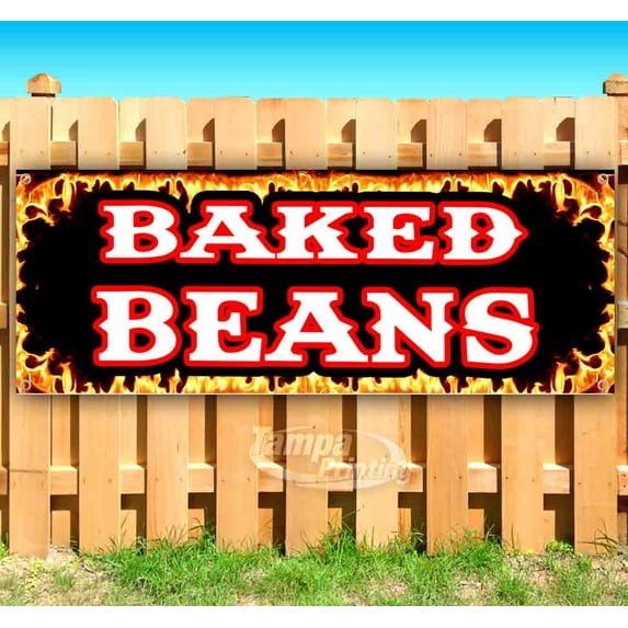 BBQ Baked Beans 13 oz Vinyl Banner With Metal Grommets