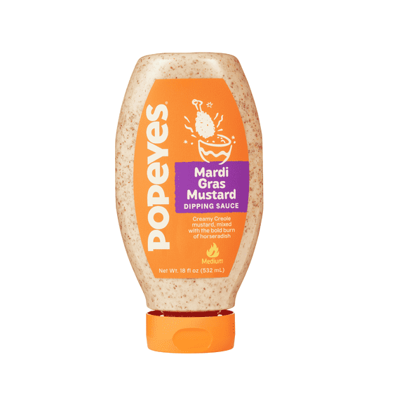 Popeyes Louisiana Kitchen Mardi Gras Mustard Dipping Sauce, 18 oz Bottle (Pack of 2)