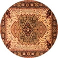 thumbnail image 1 of Ahgly Company Indoor Round Oriental Orange Industrial Area Rugs, 5' Round, 1 of 4