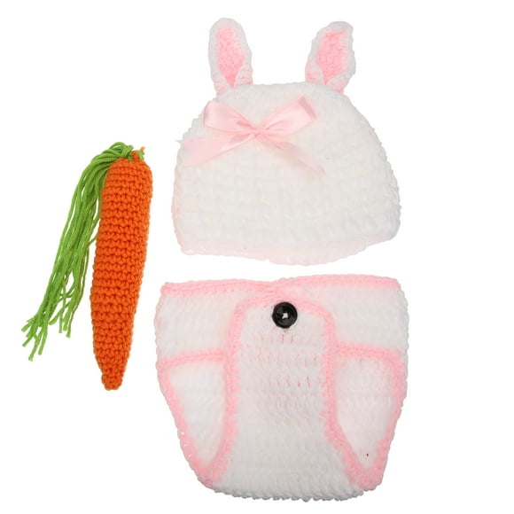 KAKOWELY 1 juego de trajes de conejito para fotografía de recién nacidos, sombrero, pantalones y accesorios para sesión de fotos de bebé.