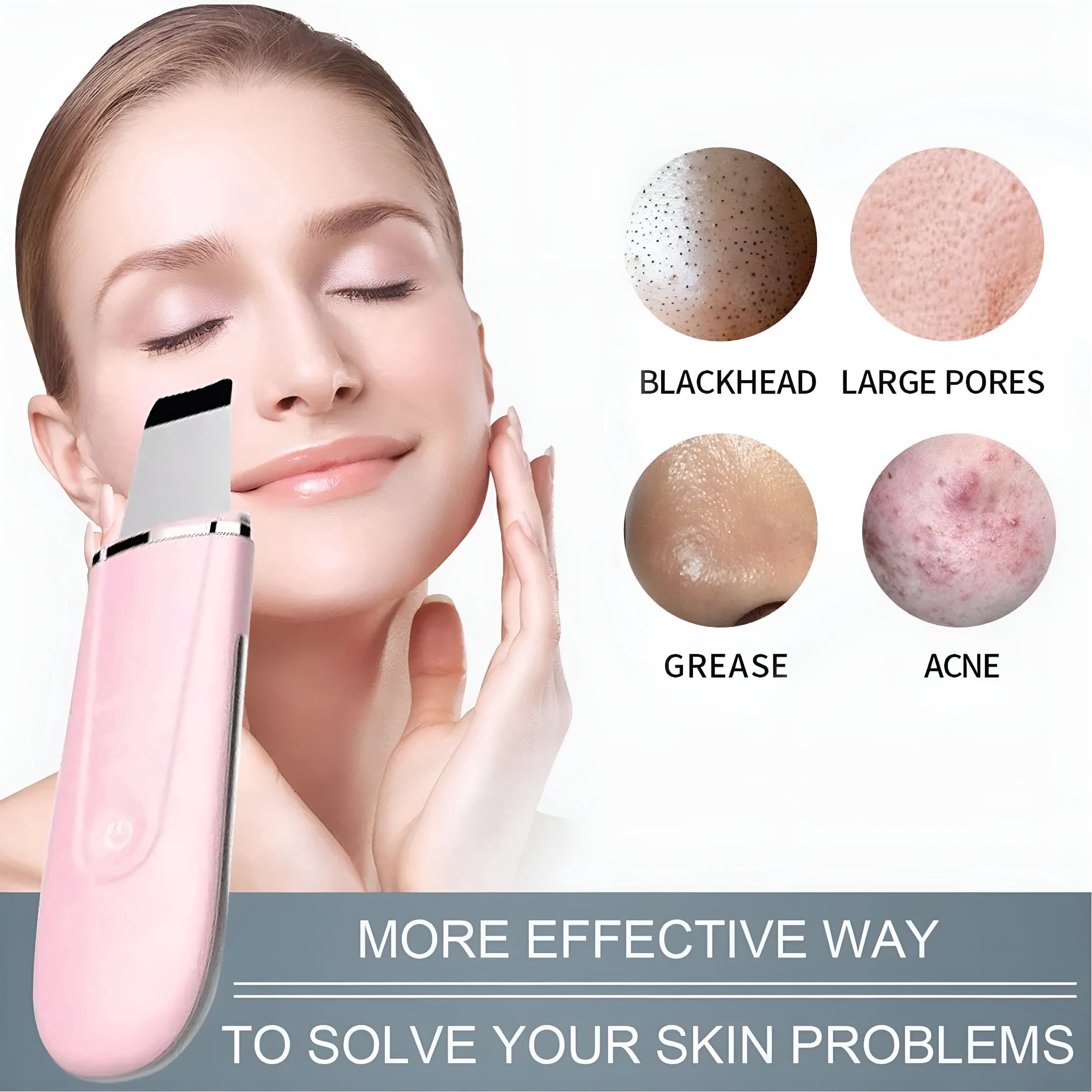 XIRQI 2026 New Ultrasonic Cleanser Skin Scrubber Face Spatula, Skin Spatula Pore Cleaner Blackhead Remover Tools for Facial Deep Cleansing, Skin Exfoliating Tool (Professional Series-Black)