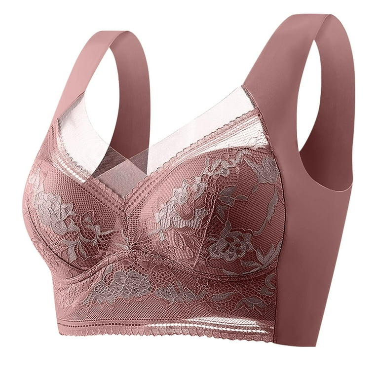 KDDYLITQ Bras for Teens Push Up Bra Plus Size Padded Bras for Women Front  Closure 36 C Pink 44 