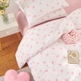 thumbnail image 7 of 3 Pieces Cartoon Pink Bowknot Pattern on White Full Comforter Sets Boys Girls Teens Gentle Soft Home Cozy and Breathable Bedding Set Bedroom Decor, 7 of 7