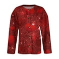 thumbnail image 4 of Women's Cute Sweater Cardigan Heart Print Y2K Button Open Front Cardigans Knitted Valentine's Day Outerwear, 4 of 6