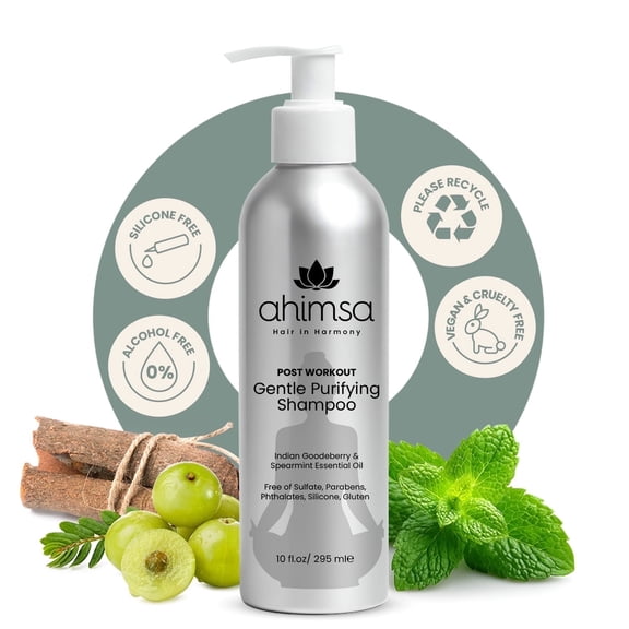 Ahimsa Sulfate and Paraben Free Purifying Gentle Shampoo with Willow Bark and Indian Gooseberry