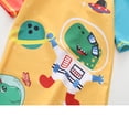 thumbnail image 4 of Bellafa Baby Boys Zipper Swimsuit Rash Guard Sets UPF 50+ One Piece Bathing Suit with Hat 1-7Y Toddler Beach Surf Swimwear, 4 of 7