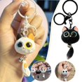 thumbnail image 3 of YSABOXY Creative Cute Big Eyed Kitten Keychain Accories Car Keychains for Couple GX, 3 of 6