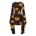 thumbnail image 5 of Fewfanhot Robes d'Halloween pour Femmes Décontractées à Col Rond avec Imprimés Effrayants et Style Asymétrique Robe à Enfiler Patchwork, 5 of 5