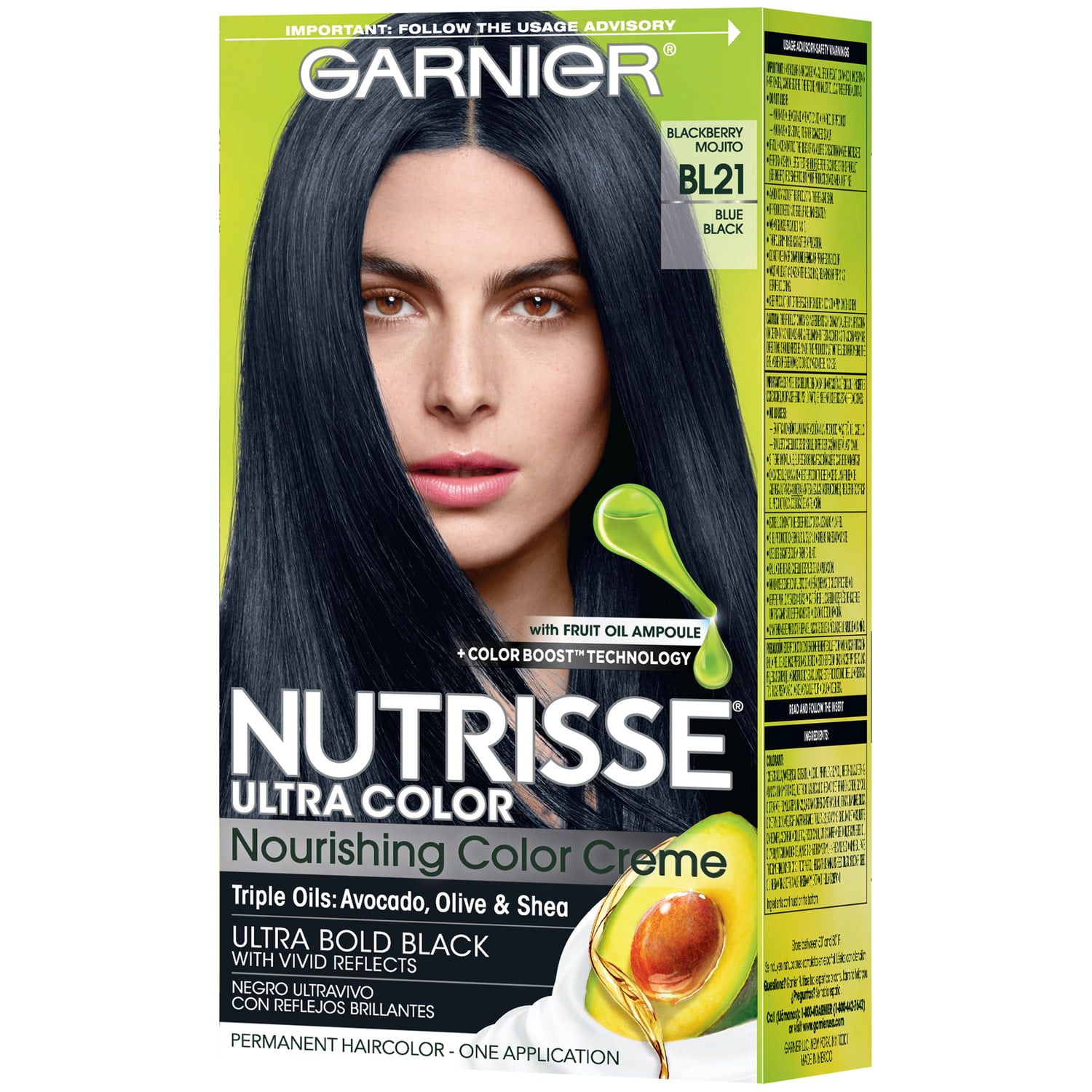 Garnier Nutrisse Nourishing Color Creme 22 Intense Blue Black 1 ea  Kiwla