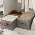 thumbnail image 4 of Bolsas de almacenamiento Tulinstiraga de lino plegables, 3 unidades, lavables, color gris, 4 of 9