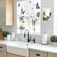 thumbnail image 5 of Gray Blue Flowers Balloon Curtains for Bedroom/Front Door/Bathroom, Watercolor Floral Butterflies Spring Tie Up Curtains 63 Inch Length Light Filtering Kitchen Curtains Shades for Windows 46"x63", 5 of 8