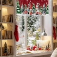 thumbnail image 3 of Merry Christmas Tree Valances for Windows, 54 x 18in, Green Trees Xmas Gift Winter Snowflake Red Rod Pocket Kitchen Valance Curtain Light Filtering Window Treatments for Living Room Bedroom, 1 Panel, 3 of 7