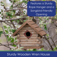 thumbnail image 4 of Backyard Essentials Wren Bird House Wooden Hanging Birdhouse, 4 of 8