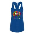 thumbnail image 2 of Wild Bobby, Colorful Painted Lip, Streetwear, Women Racerback Tank Top, Royal, Large, 2 of 5
