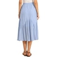 thumbnail image 3 of INSPIRE CHIC Pleated Maxi Skirt for Women's Boho Flowy A-Line Summer Tiered Long Skirts XS Light Blue, 3 of 6