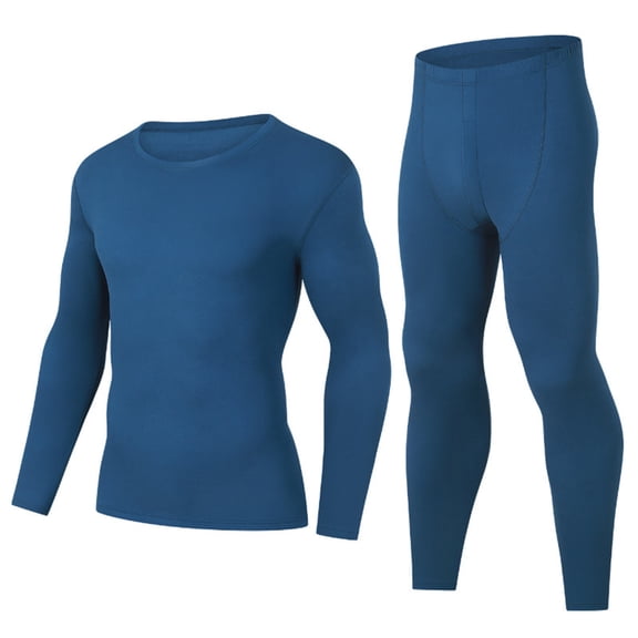 Gamivast Men's 2 Piece Compression Set Thermal Long Sleeve Top and Tights Moisture Wicking Base Layer for Winter Gym Running Workout Sport Outfit