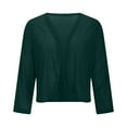 thumbnail image 4 of Fanxing Womens Cropped Sequin Bolero Shrugs Open Front Long Sleeve Cardigan Sweater Sparkling Jackets for Evening Party Green L, 4 of 9