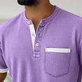 thumbnail image 6 of CHUMUD Pocket T Shirts for Man Short Sleeve Soft V Neck Casual Summer Half Button Basic Tee Shirts, 6 of 7